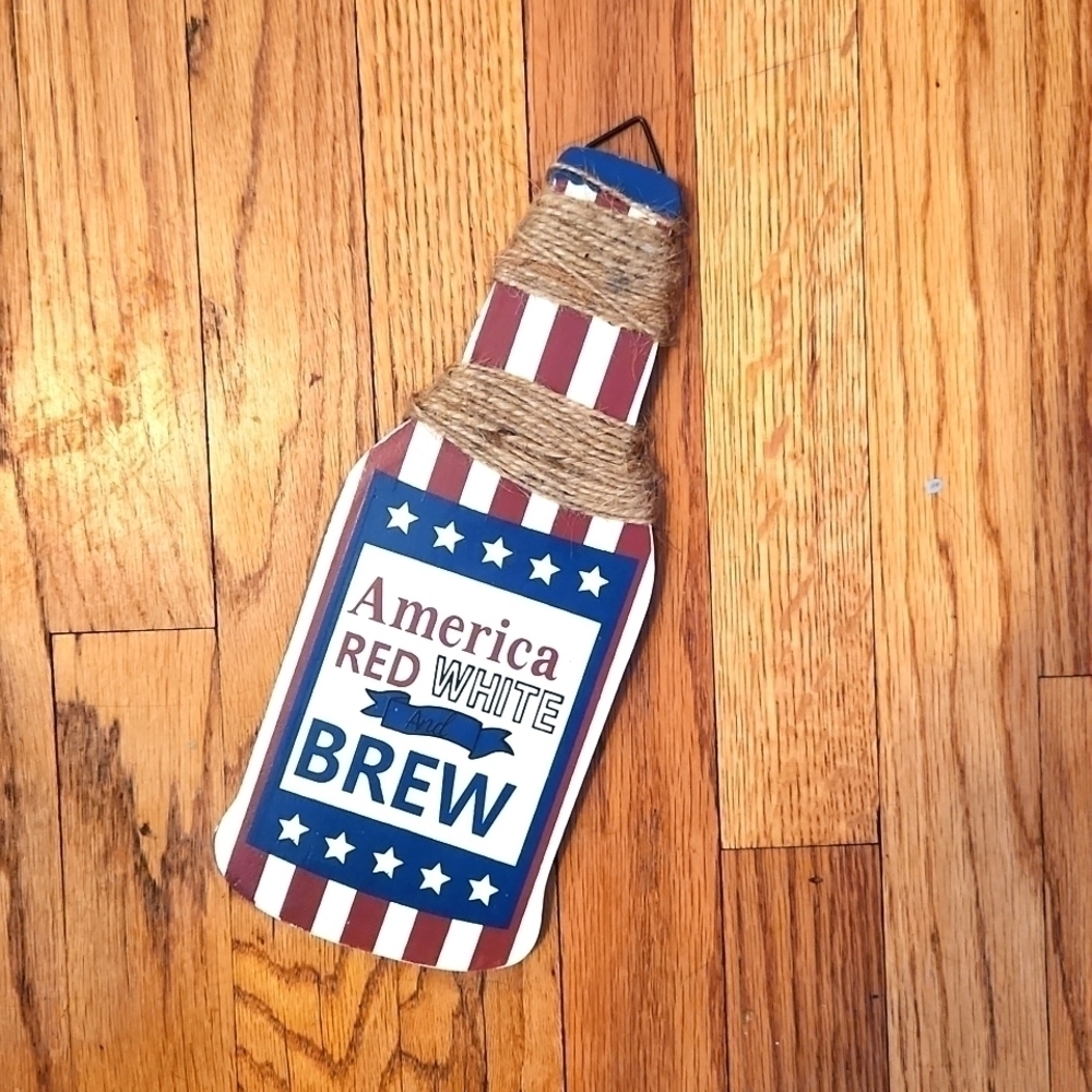 Red with and brew wall hanging